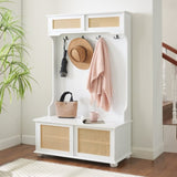 Clothes hanger Hall Tree Storage Bench Shoe Rack for Entryway, Hall Tree with Bench and Shoe W2275P210040