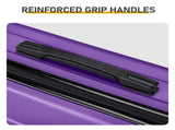 ABS Trolley Case 20in 24in 28in 3PCS Suitcase Set Vertical Striped Frosted Case Suitcase Purple 89769441