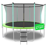 ZNTS 12ft Green Outdoor Toddler Trampoline with Enclosure Safety Net Jumping Fun Trampoline, heavy-duty 31935838