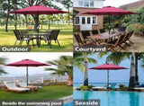 .5ft Patio Umbrella with Crank Handle Outdoor Market Umbrella with 6 Sturdy Umbrella Ribs 97156405