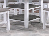 Counter Height Dining Table w Storage Shelve 4x Chairs Padded Seat Unique Design Back 5pc Dining Set B011P145833