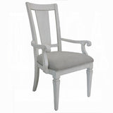 Light Grey and Weathered White Padded Arm Chair B062P209267