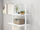 5-Layer Wall-Mounted Density Board Iron Display Rack 24.02*12.01*72in White Panels White 43699080