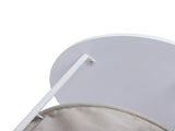 Round End Table with Storage Basket, Accent Table for Reading Nook, White 87879477