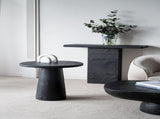 22x22x25.5" Black Round Side Table with Pedestal Base W2078P203271