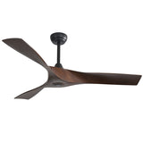 ZNTS 52 Inch Ceiling Fan Without Light, 3 ABS Blades Outdoor Ceiling Fan 6-speed Reversible DC Motor for W934P156667