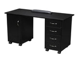 Double Edged Manicure Nail Table with Drawer Black 54431300