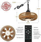 Waterproof Outdoor Ceiling Fan with Lights Remote Control W2738P242334