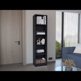 Home Xs Bookcase with 5-Tier Shelves and Slim Design -Black -Office B200137819