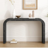 52" Wood Console Table with Curved Edge, Natural Texture, Perfect for Entryways and Living Rooms N760P282826B