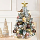 ZNTS 22in Mini Christmas Tree with Light Artificial Small Tabletop Woodland Christmas Decoration with 01117719