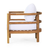 Outdoor Acacia Wood Patio Club Chair, Wood Patio Furniture,Waterproof Thick Cushion Deep Seating for 71518.00WHI