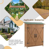 Outdoor Storage Shed with Lockable Door, Wooden Tool Storage Shed with Detachable Shelves and Pitch 62598581