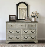 Farmhouse 7 Drawers Dresser for Bedroom, Rustic Chest of Drawers with Natural Texture, Vintage W1785P208362