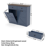 Farmhouse Blue Double Tilt Out Trash for 20 Gallon Trash Cans, Free Standing Recycling 19080541