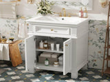 24'' Vintage Elegance Bathroom Cabinet Soft Closing Doors and Adjustable Shelf, Bathroom Vanity N710P446530K
