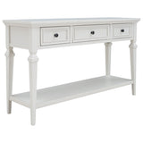 ZNTS TREXM Classic Retro Style Console Table with Three Top Drawers and Open Style Bottom Shelf, Easy WF199599AAK