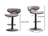 Masaccio Weathered Upholstery Airlift Adjustable Swivel Barstool with Chrome Base, Set of 2, Grey T2574P165092