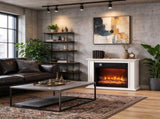 26" 1400W Electric Fireplace TV Stand with Mantel, Freestanding Console with Adjustable Flame, Timer 46851484