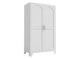 71'' 2 Shapely Doors Cabinet, Metal Storage Cabinet with Doors and Adjustable Shelves, for Bedroom, 57744316