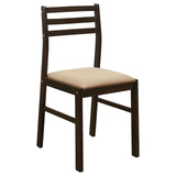 Cappuccino and Tan 3-piece Dining Set with Drop Leaf B062P145671