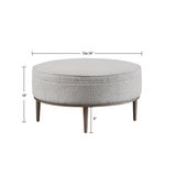 ZNTS Upholstered Round Cocktail Ottoman with Metal Base 34" Dia B035118620