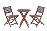 ZNTS 3-Piece Acacia Wood Bistro Set, Wooden Folding Patio Furniture for Garden Backyard Balcony Porch w/ 04266338