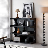 Multifunctional 4-Tier Black Book Shelf & Coffee Table for Living Room Bedroom Dining Room Study W1801137469