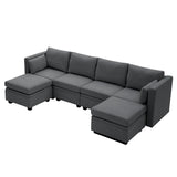 Modular Sectional Sofa with Storage, U Shaped Sectional Couch for Living Room, Convertible Sofa with 18210035