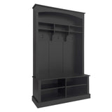 ON-TREND 47.2'' Wide Hall Tree with Bench and Shoe Storage, Multi-functional Storage Bench with 3 WF317362AAB