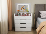 (60cm)3 in 1 Vanity Desk with Plip Top Mirror,Small Make Up Vanity Set with Visible Glass W2641P192314