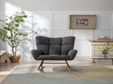 Teddy Fabric Wingback Glider Rocker with Side Storage Pocket, Soft Comfy Nursing Rocking Chair, 67056942