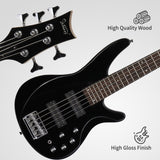 ZNTS 44 Inch GIB 5 String H-H Pickup Laurel Wood Fingerboard Electric Bass 40685805