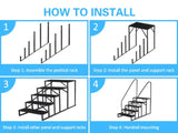 ZNTS 5 Step Ladder with Handrail, Swimming Pool Ladder Above Ground, 660 lb Load Capacity RV Steps with 01422425