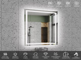 28"x36" LED Bathroom Mirror, Front-Lit and Back-Lit, 3 Color Tem Adjustable, Brightness Memory, 85015840