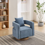 29.1"W Swivel Accent Open Back Chair Modern Comfy Sofa Chair With Weathered Base For Nursery Bedroom W1298P192484