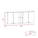 Portofino 150 Wall Cabinet, Double Door, Two External Shelves, Two Interior Shelves -Black B20091978