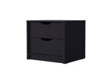Black 2-Drawer Nightstand B062P175092