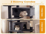 52" Tall Cat Tree Tower with Perches & Condos, Multi-Cat Playground with Scratching Posts 73738859