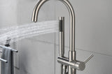 Floor Mounted Tub Faucet High Flow Freestanding Tub Filler Faucet with Handheld Shower Head and W2287P264023