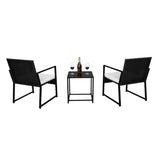 Single 2pcs Coffee Table 1pc Exposed Flat Chair Three-Piece Set Black 23974444