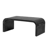 TREXM Minimalist Coffee Table with Curved Art Deco Design for Living Room or Dining Room WF317095AAB
