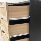51.18"6-Drawers Rattan Storage Cabinet Rattan Drawer with White Drawer Slides,for Bedroom,Living W757P162761