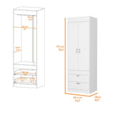 White 2-Drawer Armoire B062P202117