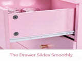 3-Tier 4-Drawer Chest with Matte Gold Handles Melamine-Faced Particleboard 25.98*12.99*22.04in 77451805