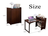 Bamboo Folding Desk, Desk for Small Space, Computer Desk with Hidden Storage, Mid Century W2641P365763