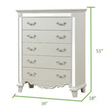 Milan Mirror Framed Chest made with Wood in White B00956628