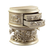 2 Drawers Resin Nightstand in Champagne Silver Finish B016P256532