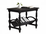 Classic Wooden Side Table with Magazine Rack, Rubberwood Legs, and Birch Veneer Finish Elegant and W3137P542550