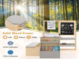 Kids Multifunctional Art Center with Double-Sided Easel, Wooden Art Table Bench Set for 3 Years, 92137640